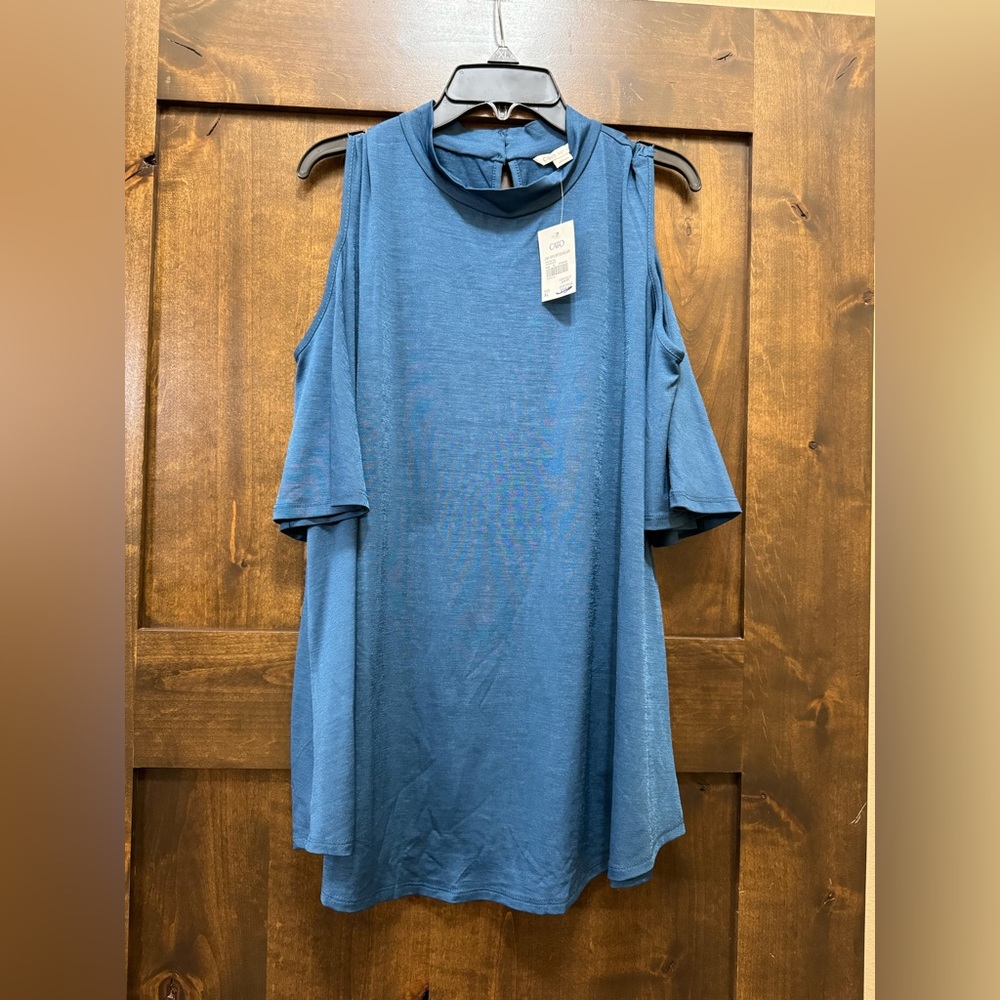 NWT-Teal Cato Cold Shoulder Top-XL